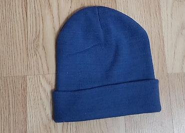 idman sort: Toxunma papaq – mavi - Klassik beanie modeli, qatlanmış kənarlı - — 3