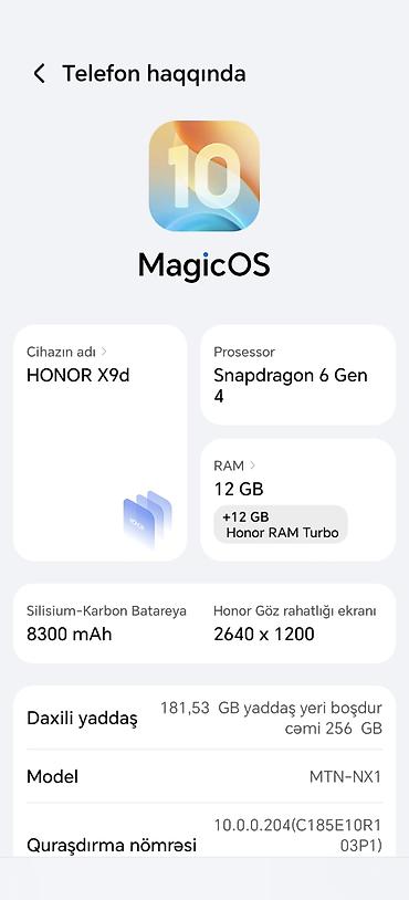 256 gb ssd: Honor X9d, 256 GB, rəng - Yaşıl — 4