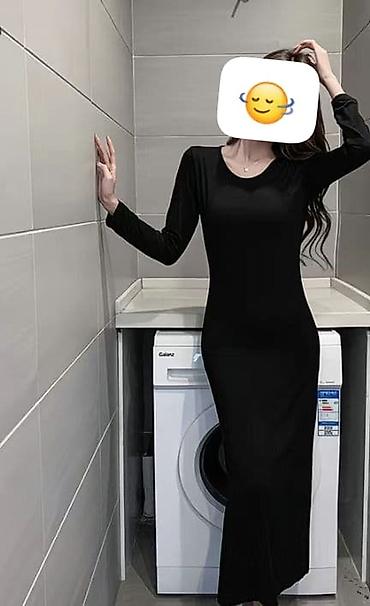 Повседневное платье, Лето, Длинная модель, Трикотаж, Лапша, M