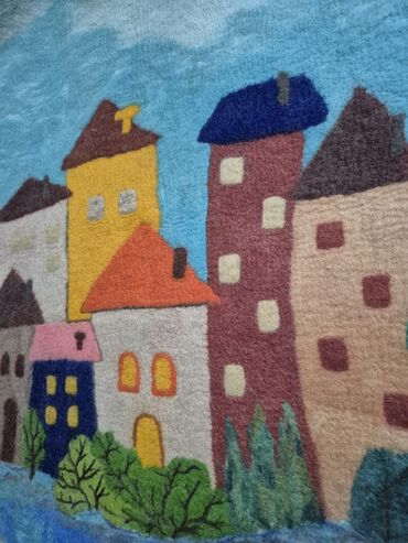 настенные картины: 100% Войлочное панно ручной работы (60×70 см большое) 100% меринос