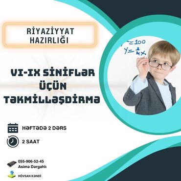 xadime işi axtarıram: Riyaziyyatdan 5-9-cu siniflər üçün təkmilləşdirmə dərsləri keçirem