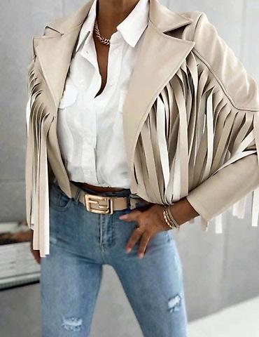 Pončo: 🔥Ženska kraća jakna sa resama - Stil: western/boho, kroj do struka - — 4