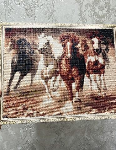 string art: Алмазная мозаика «Скакуны» в раме. - Сюжет: стадия бегущих лошадей — 2