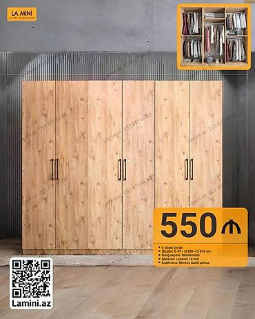 Ev və bağ: LA MINI – 6 qapılı dolab - Ölçülər: E 47 × H 200 × U 240 sm - — 1