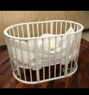 ucuz matras: Для девочки и мальчика, Б/у, Овальная, Колыбель, С матрасом, С механизмом качания