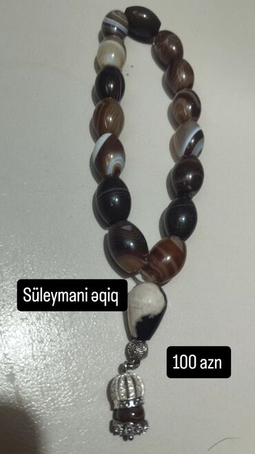 Очки: Süleymani əqiq təsbeh - Material: təbii Süleymani əqiq daşları -