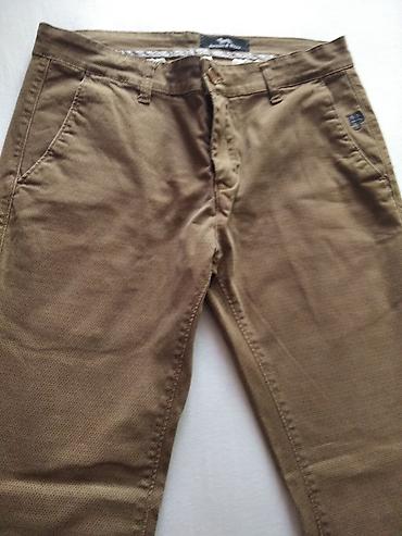 massimo dutti baletanke: Muške chino pantalone, bež/kaki boje, ravnog užeg kroja. - Materijal — 1