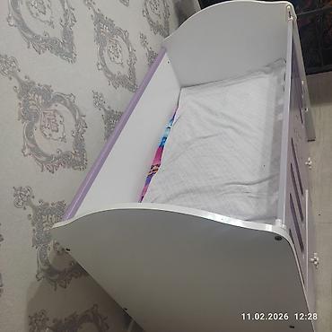 Beşiklər: Uşaq beşiyi – ALI BEBE - Rəng: bənövşəyi-ağ kombinasiya - Material — 3