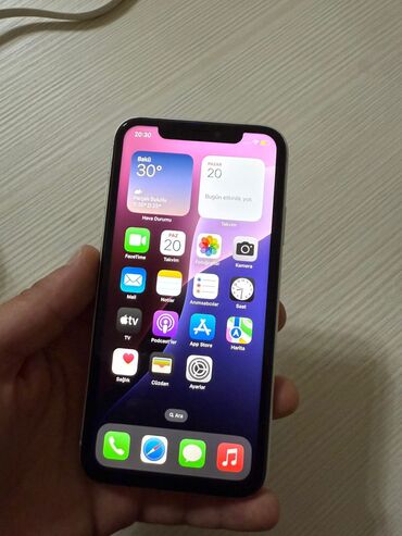 IPhone 11, 64 GB, Ağ, Face ID, Qırıq, Barmaq izi
