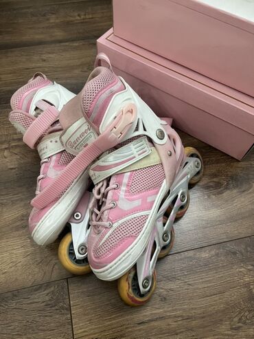 heelys купить недорого: Роликовые коньки Bamnei (инлайн), розово-белые. - Тип