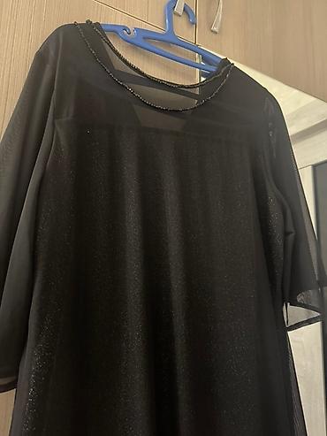 Женская одежда: Повседневное платье, Осень-весна, Длинная модель, 2XL — 3