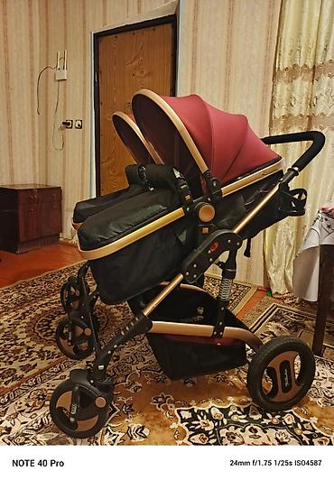 uşaq oturacagi: İkizlər üçün uşaq arabası – yanaşı iki oturacaq Yenidi işlənmiyib — 4