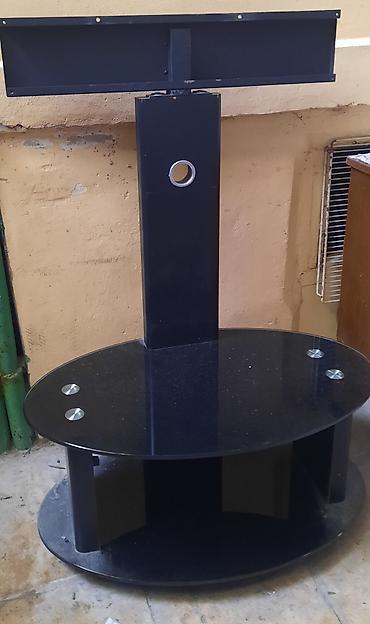 şüşe stol: TV üçün stend və divar/dirək montajlı asqı sistemi - Material: möhkəm — 1