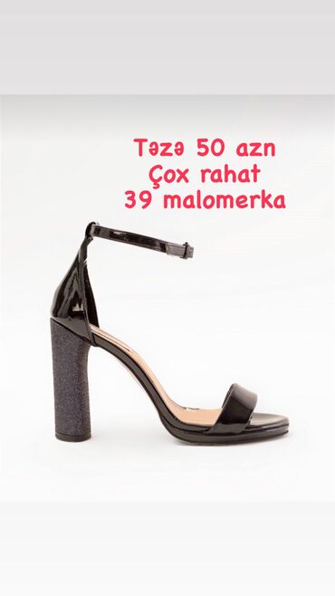 Basanoşka və səndəllər: Ölçü: 38.5, rəng - Qara, Yeni — 3