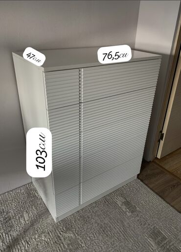 шифонер новый: Комод для одежды, Новый, Без зеркала, МДФ, цвет - Белый, Самовывоз