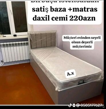 Çarpayılar: Yeni, Təknəfərlik çarpayı, Bazalı, Matras ilə, Azərbaycan — 7