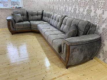 Divanlar: Künc divan – geniş və komfortlu L şəkilli model - Rəng: tünd-boz, mat — 2