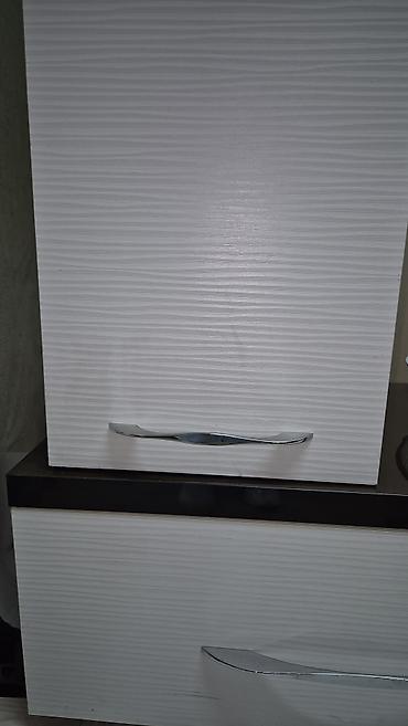 ref: TV stendi və saxlama modulu - Rəng: ağ korpus + qara üst panel - — 4