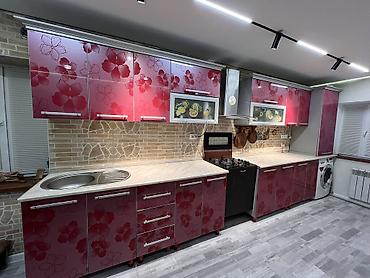 silver kitchen: Кухонный гарнитур, Б/у, цвет - Красный, Самовывоз — 4