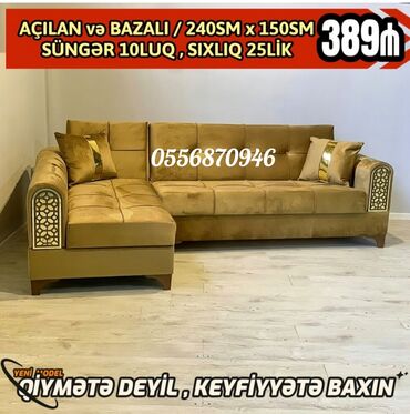 Divanlar: Künc divan, Yeni, Açılan, Bazalı, Parça, Şəhərdaxili pulsuz çatdırılma — 16