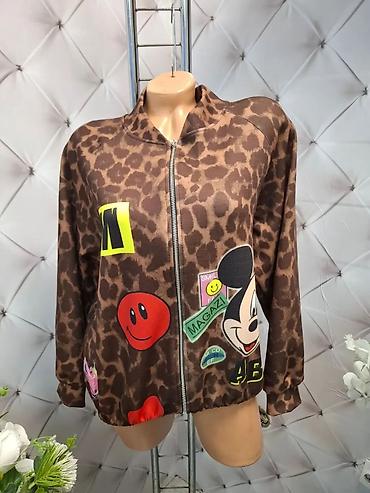 pantalone mango: Fa, Ženska lagana jakna/duks sa rajsferšlusom, leopard print. - — 1