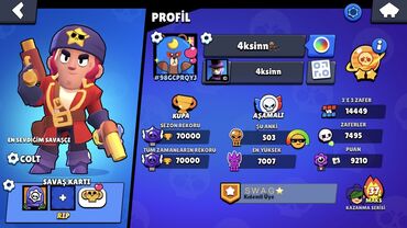 Digər oyun və konsollar: Brawl Stars oyunu üçün hesab təklif olunur. Hesab 2019 cu ilin yanvar