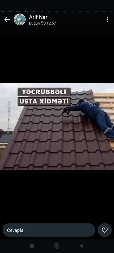 dəyə: Peşəkar dam örtüyü ustası xidməti Təklif olunan işlər: - Metal — 1