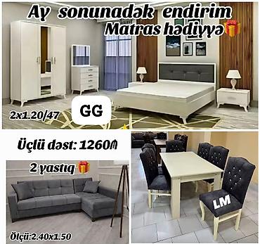 Üçlü mebel dəsti – 1260₼ Dəst tərkibi: - Yataq otağı mebeli: geniş lalafo.az -da Üçlü mebel dəsti – 1260₼ Dəst tərkibi: - Yataq otağı mebeli: geniş