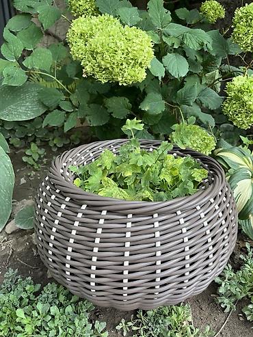 Горшки для растений: Кашпо из искусственного ротанга. Ручная работа. Эксклюзив. Объем 10л — 6