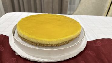 şəki şirniyyatları: Portağallı cheesecake hazirlanir