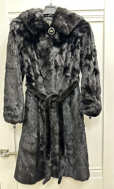 Шуба, Норка, По колено, С капюшоном, S, M