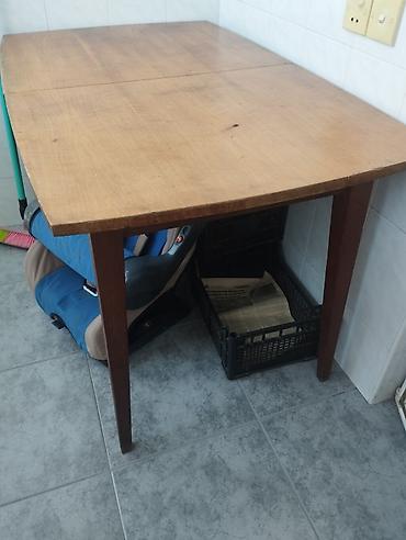 Masalar: Taxta yemək/iş masası - Material: bərk ağac üst səth və ağac ayaqlar — 1