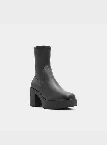Сапоги: Məhsul: Pull&Bear qadın platforma çəkmələri - Rəng: qara - Ölçü — 5