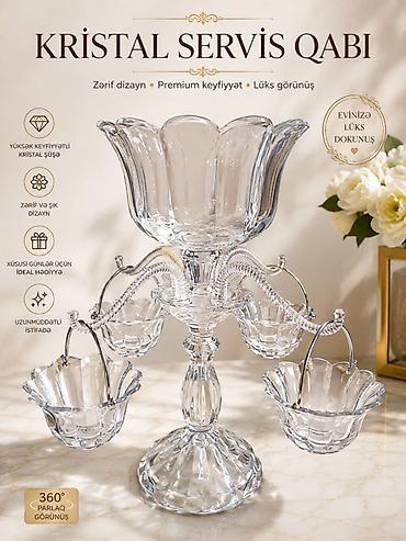 çərəz: KARACA Kristal servis qabı – zərif və lüks görünüşlü masa aksessuarı — 1