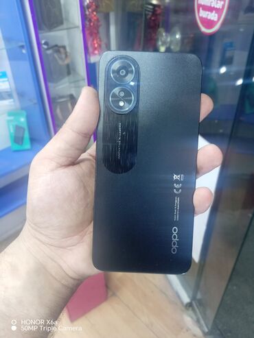 psp kart: Oppo A18, 128 GB, rəng - Qara, Zəmanət, Qırıq, Düyməli