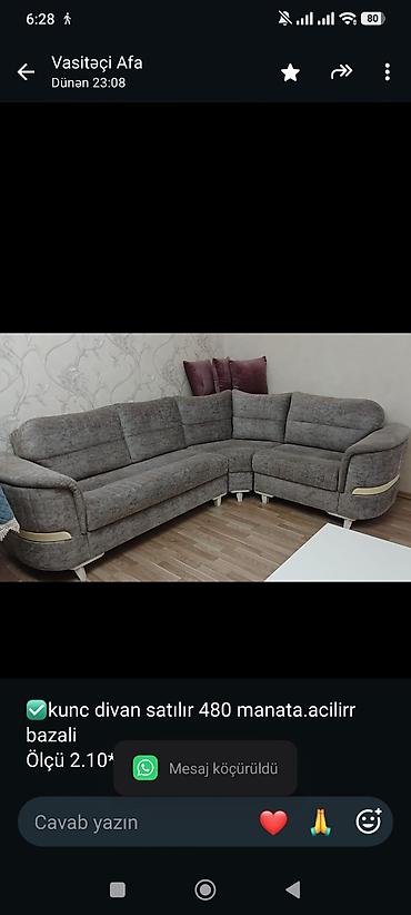 ✅kunc divan satılır 480 manata.acilirr bazali Ölçü 2.10*2.80 Ehmedli