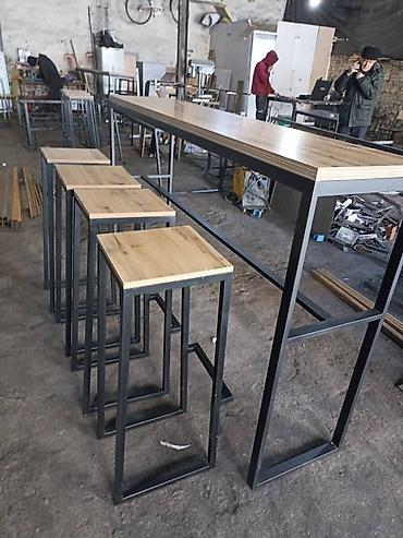 Мебель на заказ: Мебел на заказ. Барный стол и стулья. Размер стол -высота 0 Длина — 14