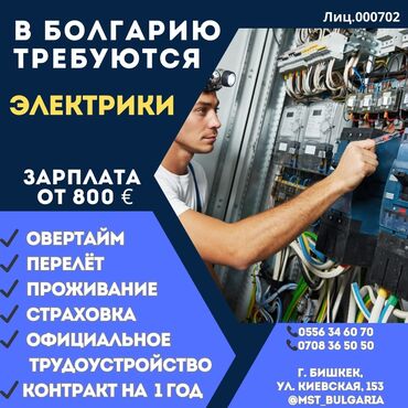 работа для электрика: ‼️срочно требуются в болгарию 🇧🇬 ‼️ контракт на 1 год + 2 года + внж