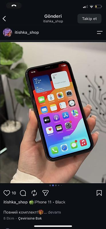 işlenmiş iphone 11: IPhone 11, 256 GB, Qara, Zəmanət, Kredit, Simsiz şarj — 2