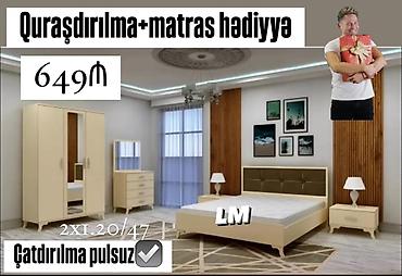 yataq destı: Yataq otağı dəstı – modern dizayn, krem rəngdə Tərkibi: - Çarpayı — 1