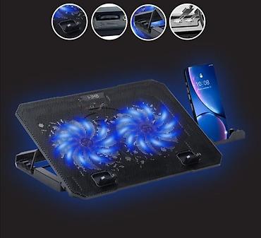 him rs: Hladnjak/postolje za laptop sa dvostrukim ventilatorima i držačem za — 1