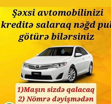 Avtoservis, nəqliyyatın təmiri: Şəxsi avtomobilinizi kreditə qoyaraq nəğd pul götürmək imkanı təklif
