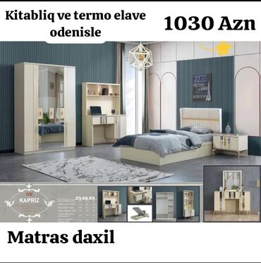 Sifarişlə masalar: Yataq otağı mebel dəsti, yataq, şkaf, yazı masası və tərəfindən ibarət