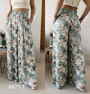 Pantalone: Ženske široke pantalone - Kroj: palazzo/široke nogavice, dužina do — 9