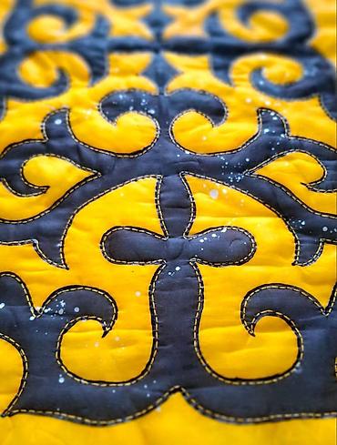 Панно: Объемные шелковые стеганные панно. старинный кыргызский орнамент — 5