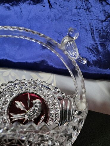 Činije: Korpa nova kristal,rucni rad Anna Hutte iz 70ih. Korpa,sve na njoj — 7