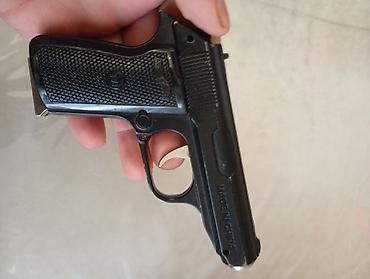 oyuncag tapanca: Walther PPK üslubunda metal gövdəli oyuncaq tapança qazla işləyən — 2
