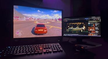 Masaüstü kompüterlər və iş stansiyaları: İki monitorlu oyun/iş stansiyası – tam masaüstü PC komplekti (Ps5 — 5