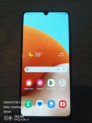 samsung galaxy a32 qiyməti: Samsung Galaxy A32, 128 ГБ, цвет - Голубой, Отпечаток пальца, Две SIM карты, Face ID