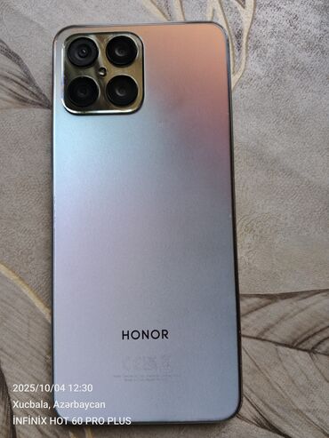 tap az paltaryuyan ikinci el: Honor X8 5G, 128 GB, rəng - Boz, Barmaq izi, Simsiz şarj, İki sim kartlı